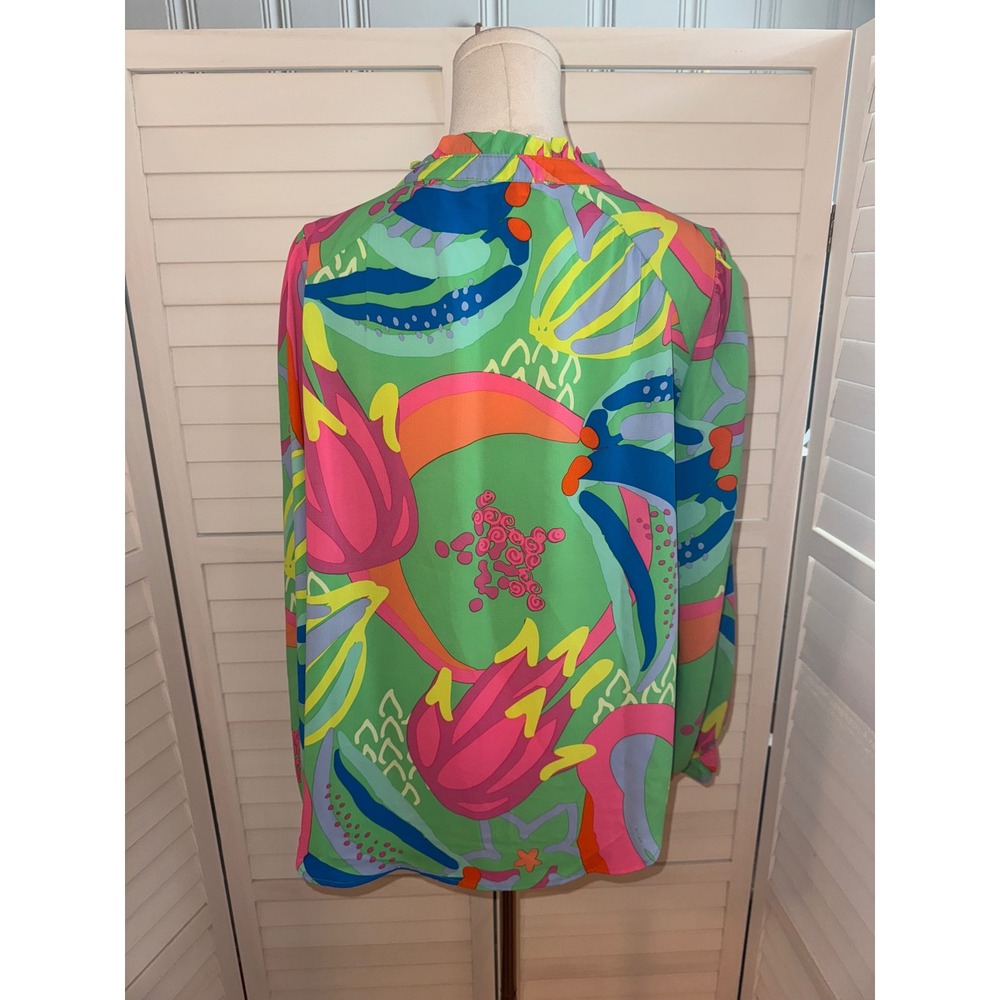 Michelle Mcdowell Psychedelic Print Button Up Blo… - image 5